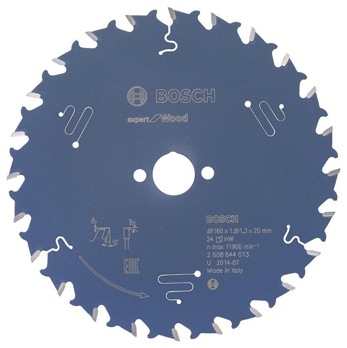 Bosch Ahşap Daire Kesme Bıçağı 160*20 mm 24 Diş Expert 2608644013